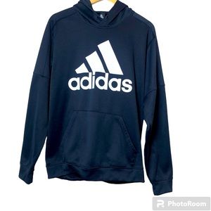 Addidas Climawarm Mens Womens Large Hoodie Pullover Sweatshirt Sweater Dark Blue